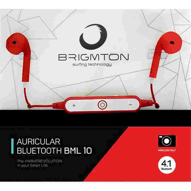 Brigmton Auricular Mic Bml 10 N Bluetooth Rojo